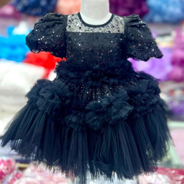 Black Princess Puff Dress