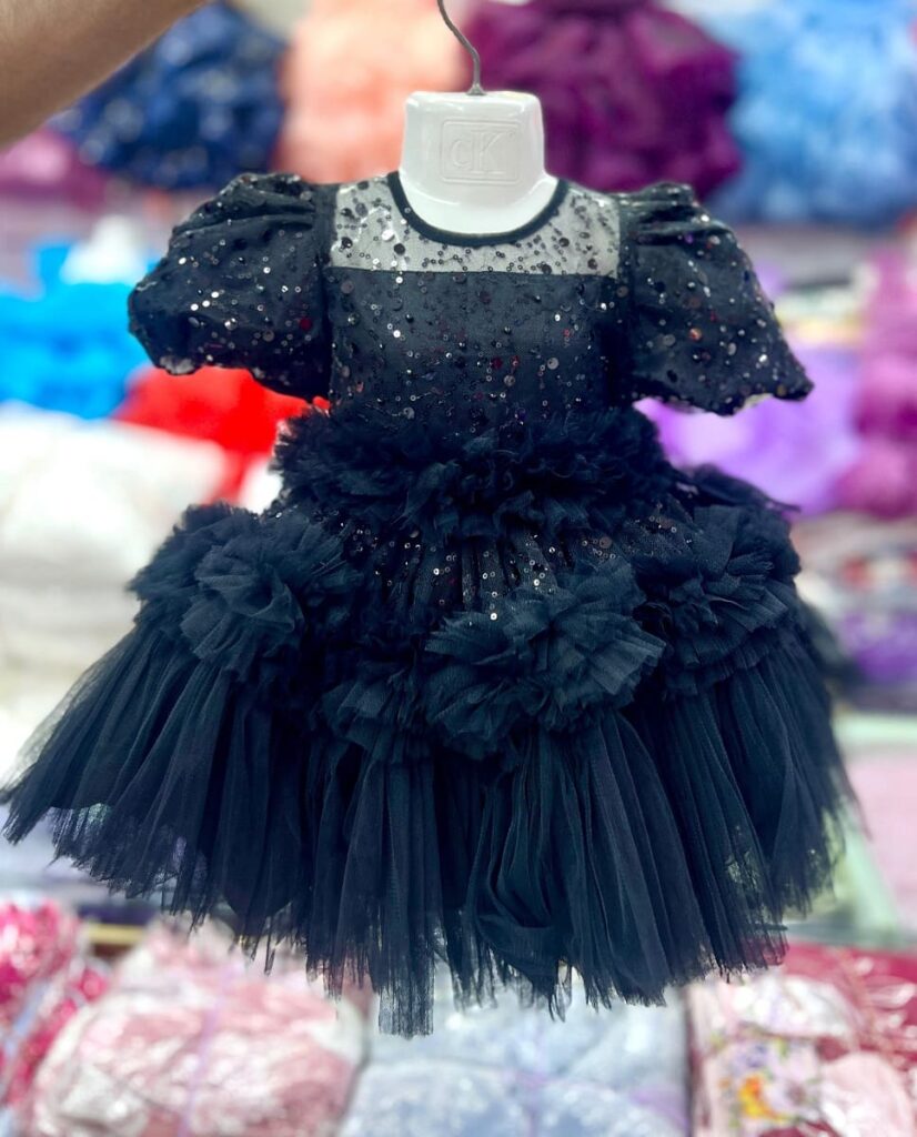 Black Princess Puff Dress