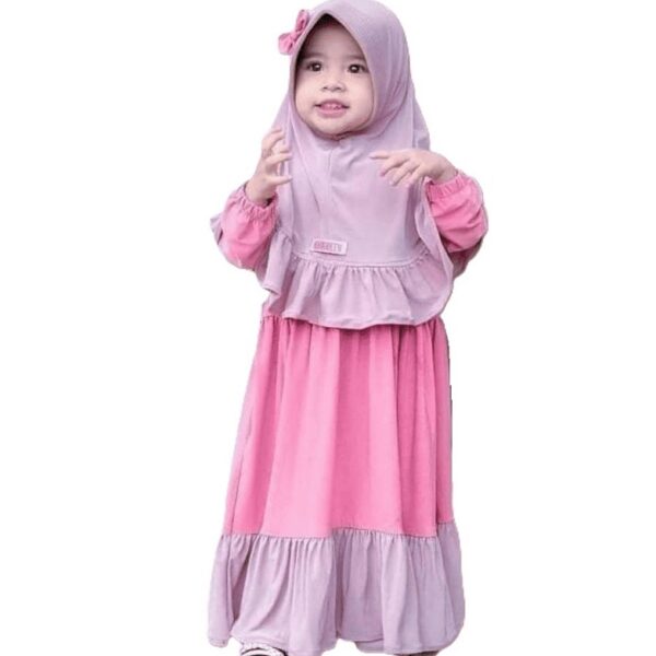 Premium Daily Wear Kids Borkha in Lavender and Pink - Soft Breathable Modest Outfit for Little Girls - Kiddleplace BD