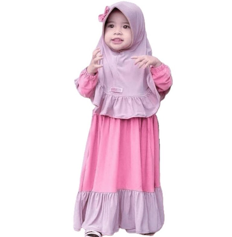 Premium Daily Wear Kids Borkha in Lavender and Pink - Soft Breathable Modest Outfit for Little Girls - Kiddleplace BD