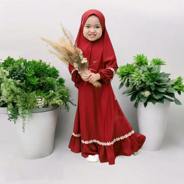 Premium Little Girls Islamic Borkha with Niqab - Elegant Black Modest Hijab Set for Kids - Kiddleplace BD