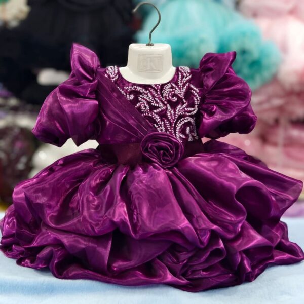 Luxury Periwinkle Blue Baby Dress Gown for Kids Party - Kiddleplace