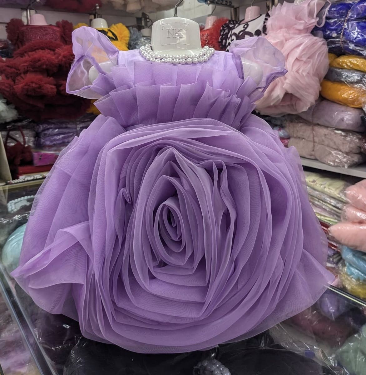 rose petal girl party dress