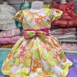 Floral Print Girls Party Dress
