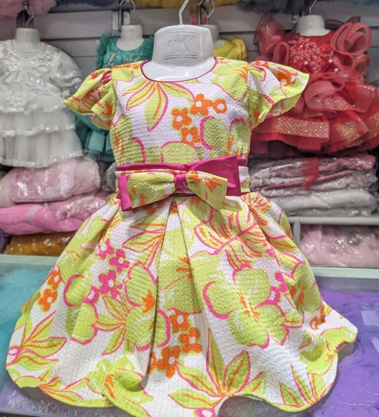 Floral Print Girls Party Dress