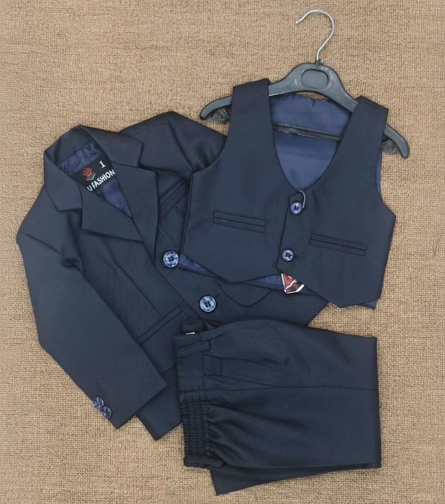 Premium Navy Blue Baby Dress Blazer and Formal Suit Set for Boys - Kiddleplace