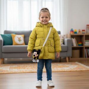 Lime Yellow Cute Doll Baby Winter Puffer Jacket