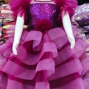 Magenta Glitter Party Dress