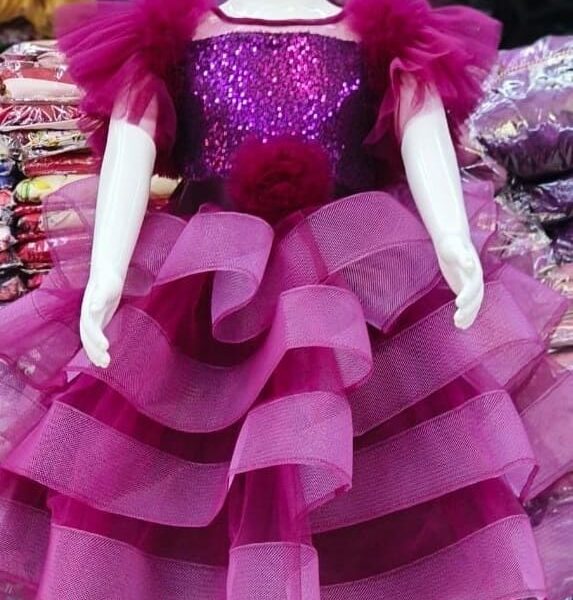 Magenta Glitter Party Dress