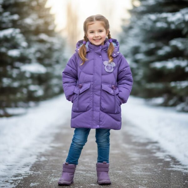 Perfect for Winter, Deep Purple Hooded Baby Puffer Jacket