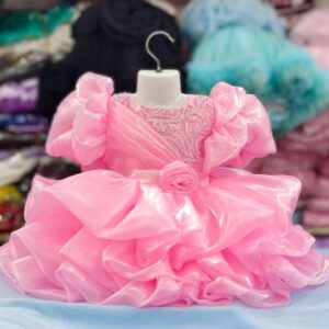 Premium Pink Baby Dress and Pearl Embellished Party Gown for Kids - Kiddleplace