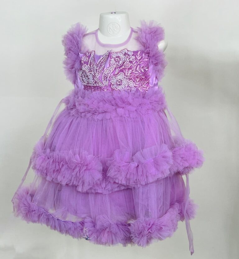 Little Queen Lavender Baby Dress Angel Party Wear for Kids - Kiddleplace