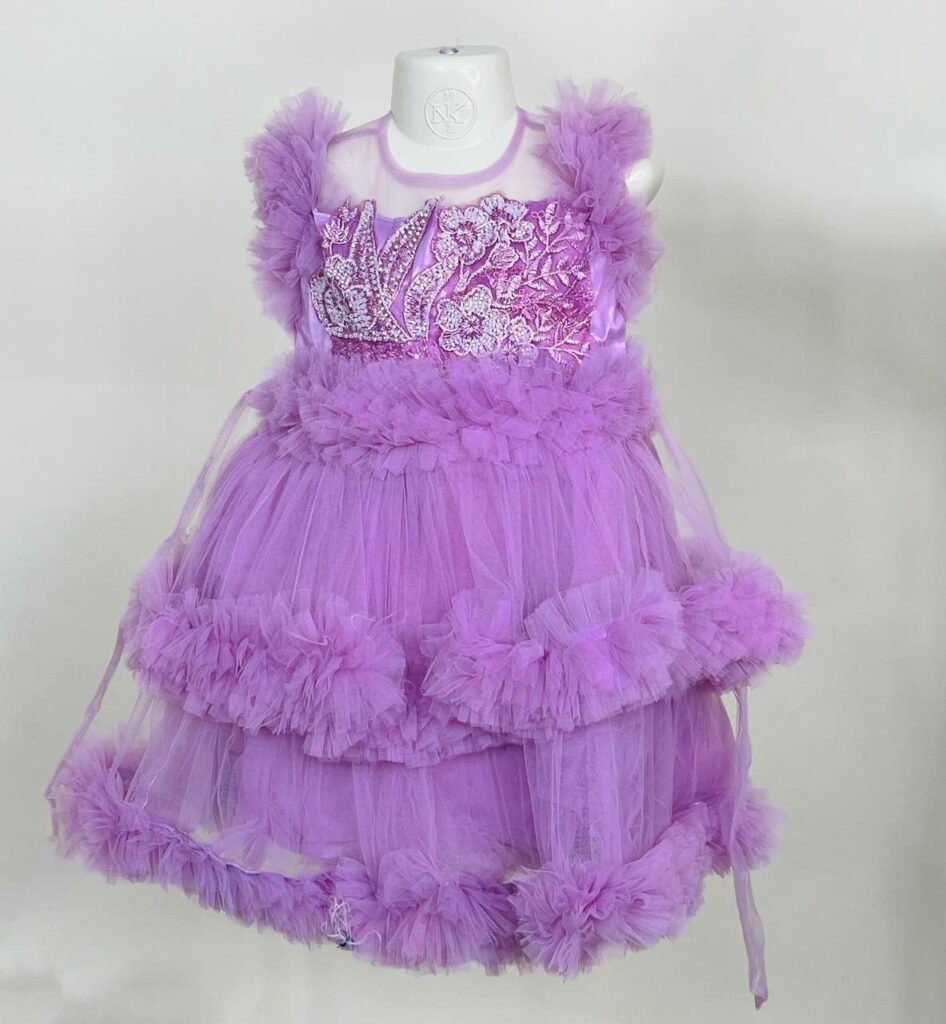 Little Queen Lavender Baby Dress Angel Party Wear for Kids - Kiddleplace