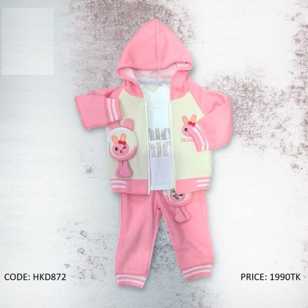 Pink & Cream Panel Zip-Up Hoodie Co-ord Set