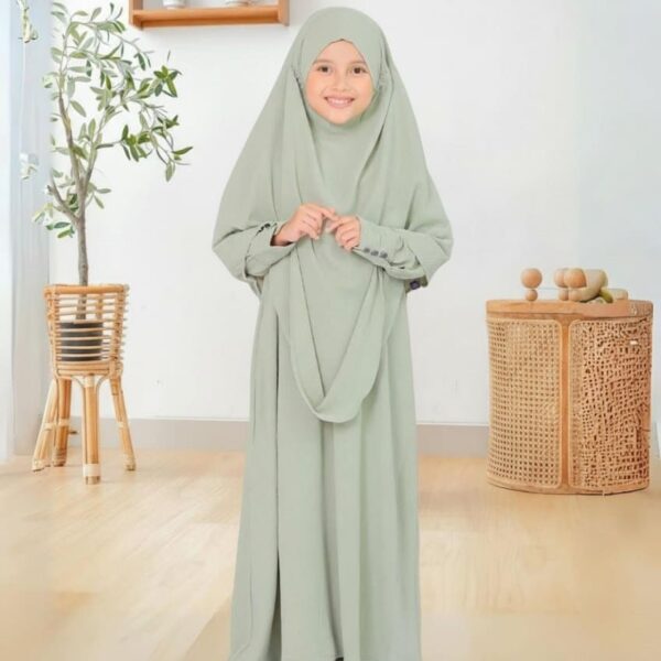 Kids Sage Green Pori Borkha - বাচ্চাদের পিস্তা গ্রিন পরি বোরখা ডিজাইন