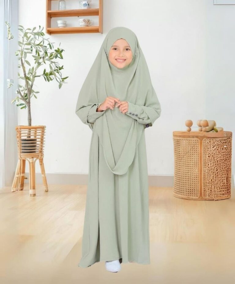 Kids Sage Green Pori Borkha - বাচ্চাদের পিস্তা গ্রিন পরি বোরখা ডিজাইন