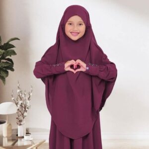 Premium Plum Purple Baby Borkha Design - বাচ্চাদের গর্জিয়াস পার্পল বোরখা