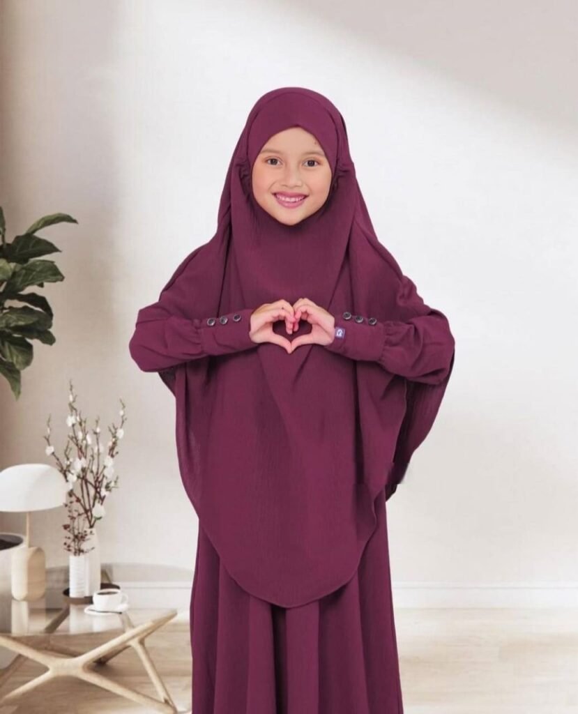 Premium Plum Purple Baby Borkha Design - বাচ্চাদের গর্জিয়াস পার্পল বোরখা