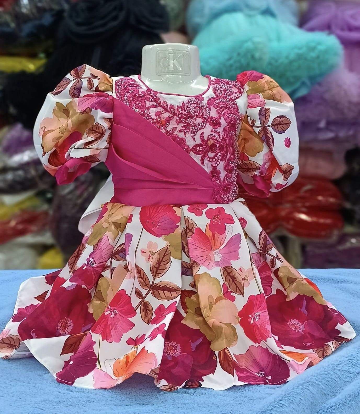 Premium Magenta Floral Baby Girl Party Dress and Gown - HKD935 - Kiddleplace